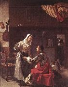 MIERIS, Frans van, the Elder Brothel Scene ruu Sweden oil painting artist